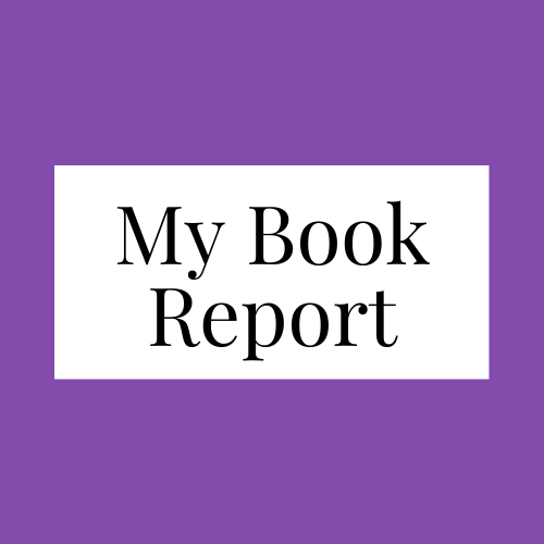 A purple background with the words " my book report ".