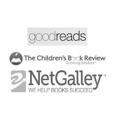 A logo for the children 's book review, netgalley and goodreads.